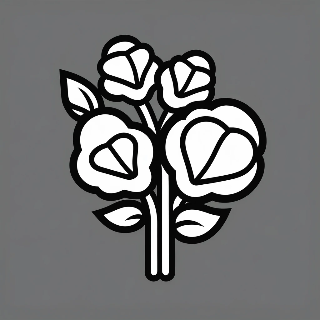 professional Icon Design, bouquet, 1color, Simple Icons, Icon Design, Icon Graphic Design, Abstract Icon, Professional Icon, Vector Art, Digital Art Icon, Icon Design, No text,
