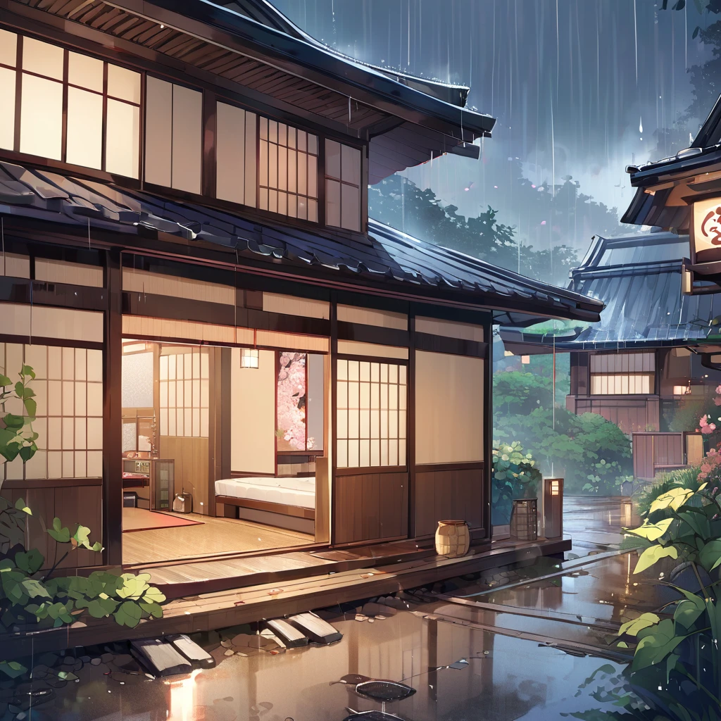 Japanese Style House, Sweet place, rain