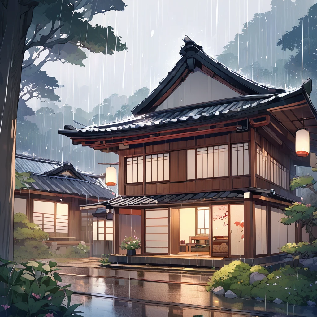 Japanese Style House, Sweet place, rain