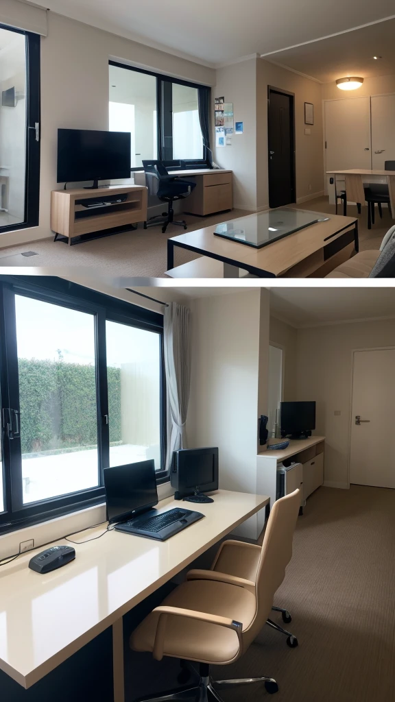 There is a computer in a modern and stylish room.
