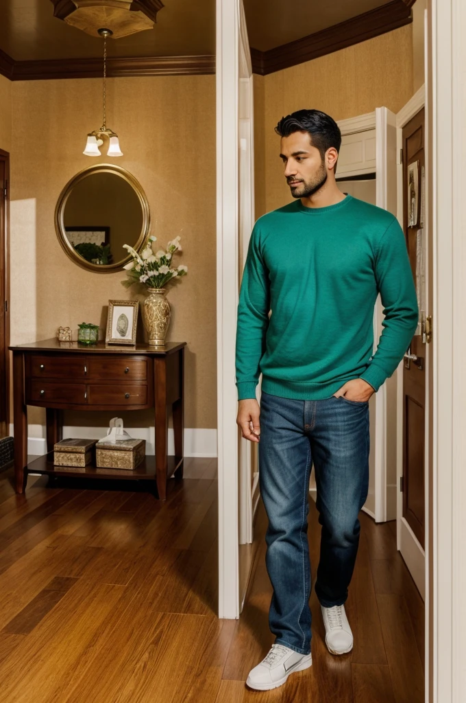 A Decade Later, A Significant Corpus**:
   - "A man looking at a document showing a substantial amount of money saved. He is standing in a well-decorated home, indicating a comfortable lifestyle."