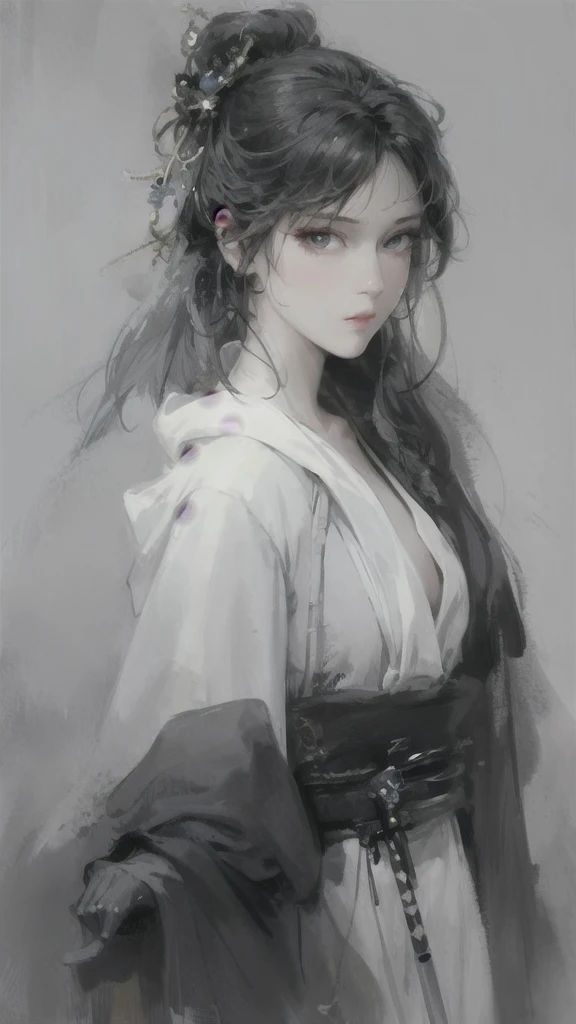 a close up of a woman with white hair and a white mask, beautiful character painting, guweiz, artwork in the style of guweiz, white haired deity, by Yang J, epic exquisite character art, stunning character art, by Fan Qi, by Wuzhun Shifan, guweiz on pixiv artstation, wearing armour clothes ( detailed eyes ) (tool - sword)
