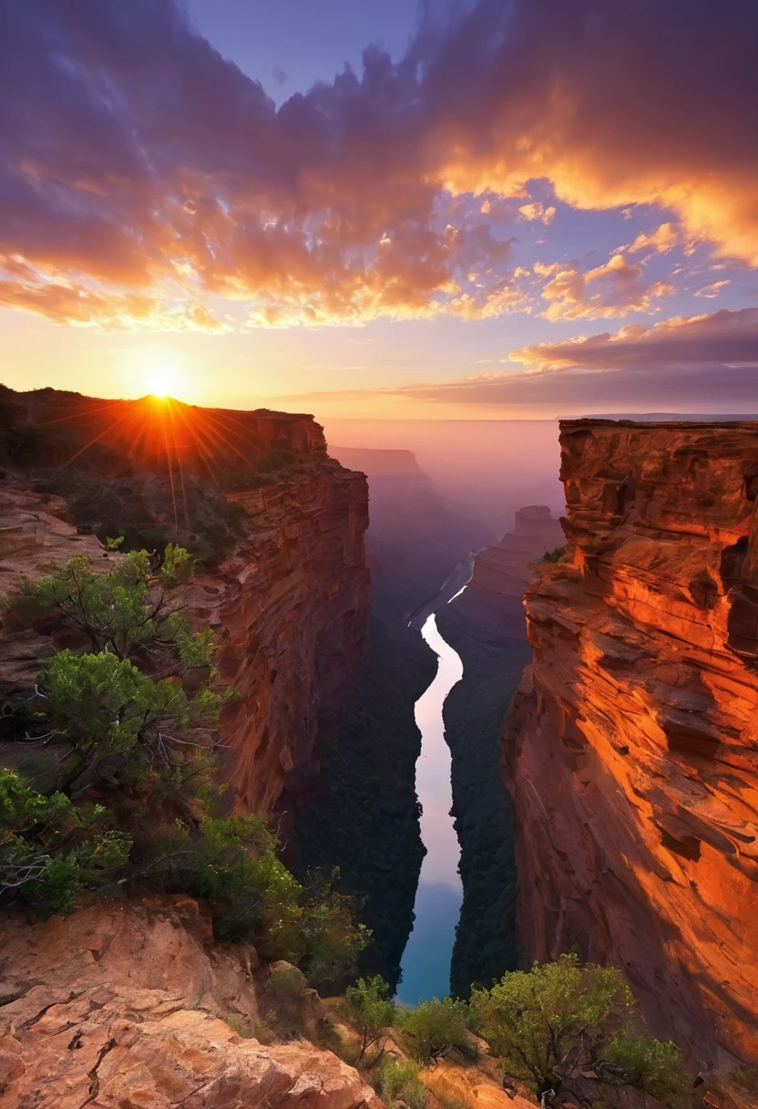 canyon,sunrise,horizon