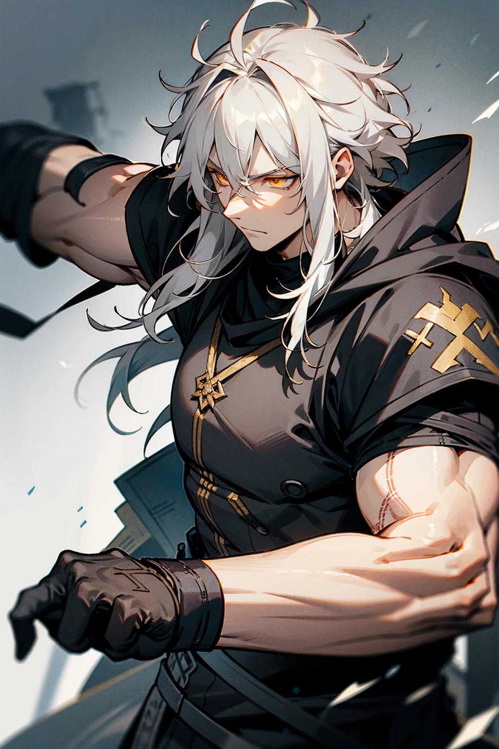 《the original god》Arataki Kazuto , male people,,((Masterpiece)), ((Best quality)), Ultra detailed,((illustration)), Dynamic Angle, Detailed light, (Delicate eyes), Floating, 1boy, Male focus, Head, Clothing, Yellow eyes, necklace, tattoo, (Forehead:0.8), (ahoge:0.8), jewelry, apathy,Ray, chest muscle, Sexy , Venom symbiote for your body, Black mucus of the body , (into venom), Venom,frontage,style of anime4 K, 4K anime wallpaper, Badass anime 8 K, 4 k comic wallpaper, young anime man, Anime boys, Anime wallpapers 4 k, Anime wallpaper 4K, High quality anime art style, Anime moe art style, Anime art wallpaper 8 K, Anime art wallpaper 4 K, RGB lighting