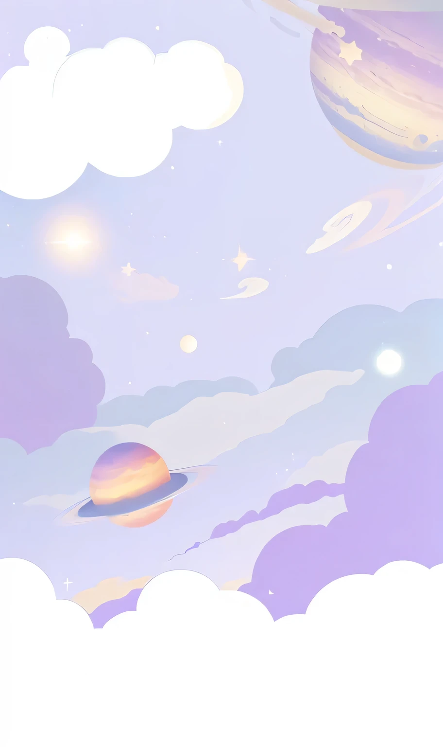 There are many clouds and planets in the sky,There is another star, On galaxy background, space sky, Background Space, space clouds, Background is an alien galaxy, The background is space, Fantasy puffy sky, foggy space, purplish Background Space, In the starry sky, Soft background, Sky theme in the background, Space Background