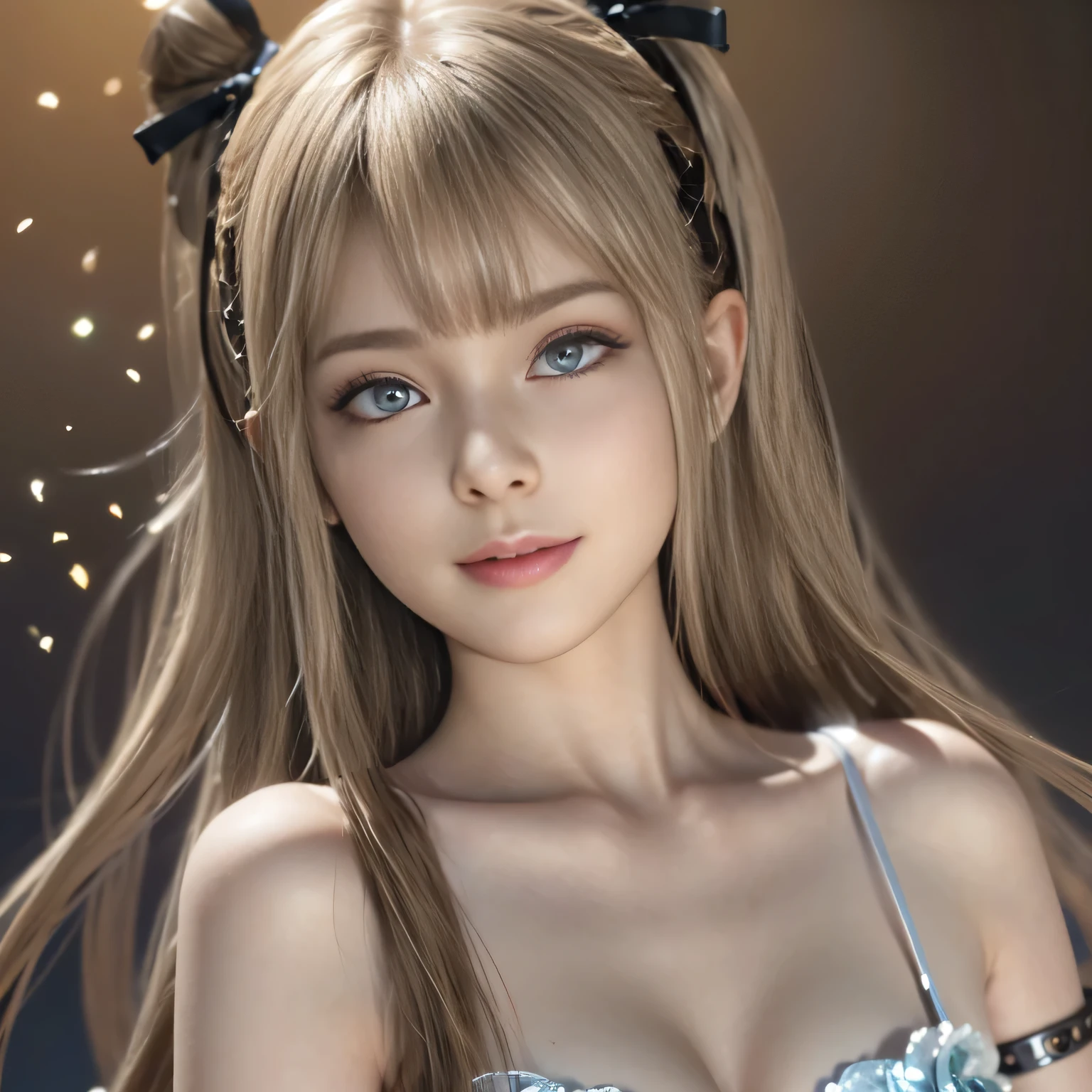 Highly detailed, High Quality, Masterpiece, beautiful, sharp focus, shiny skin, ( large breasts) , ahri from league of legend, armor, blue eyes, red lipstick, ulzzang-6500-v1.1