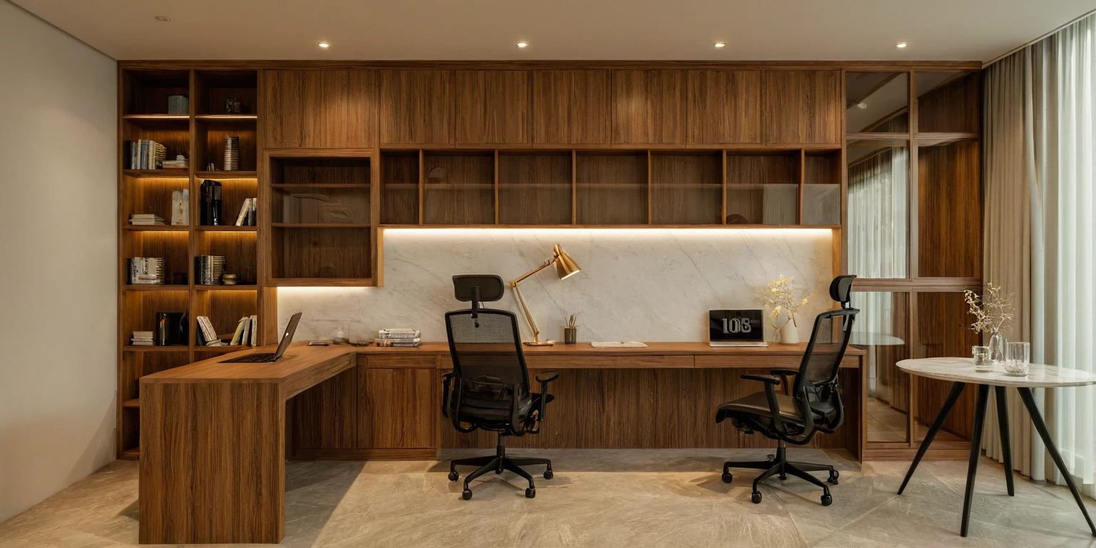 Raw photo,Masterpiece, high quality, best quality, authentic, super detail, interior, indoors, style Indochine modern, minimalist line, aiaigroup , wooden, walnut veneer wood, led light, white paint wall, sofa, BED RooM, day light, atrium