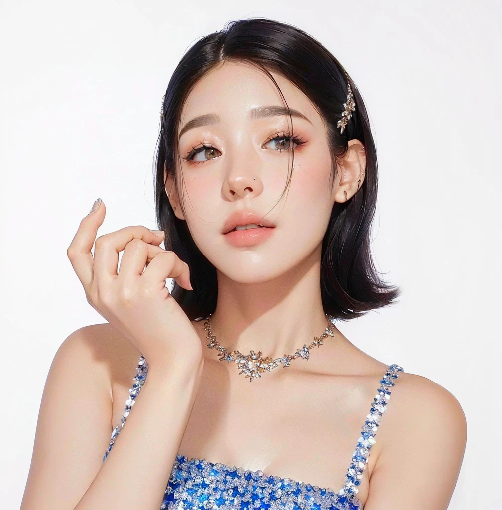 ((Best Quality, 8K, Masterpiece, : 1.3)), Sharp, Sharp, Beauty: 1.2, Perfect Body Beauty: 1.4, Slim Abs: 1.2, ((Layered Hairstyle, Big: 1.2)), Highly Detailed Face and Skin Texture, Detailed Eyes, Double Eyelids, looking at the camera, cute pink tone makeup, stunning, gorgeous, slight smile, clear eyes, blink eyes