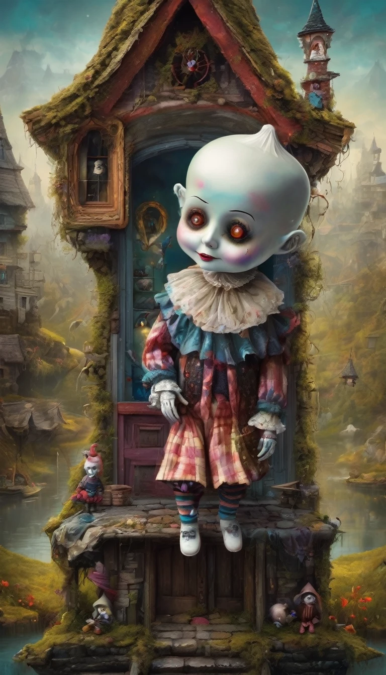 mickey mouse, creepy, nightmare, disturbing, creepy, gloomy, rotten, by zdzislaw beksinski