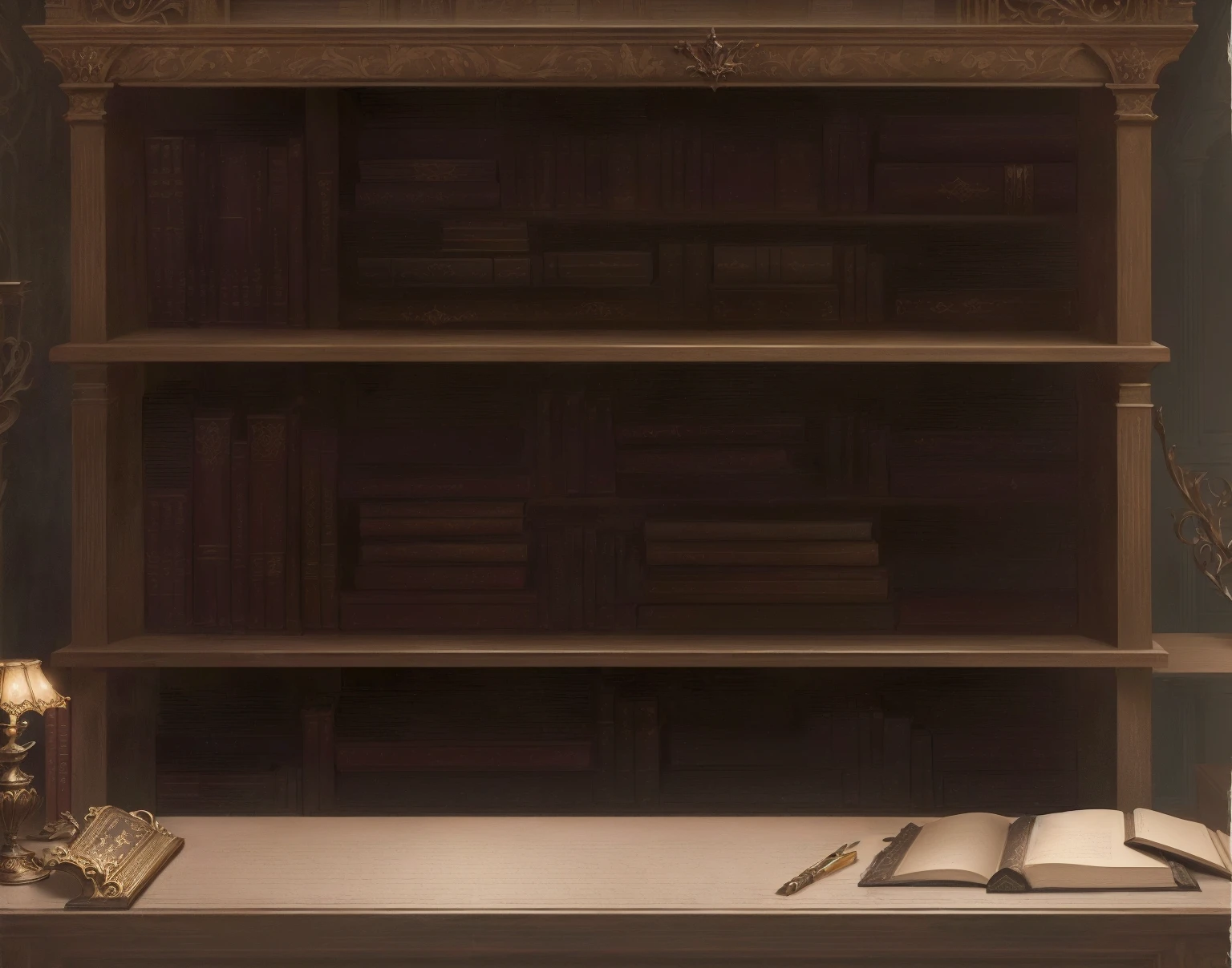 There is a bookshelf chair,dark library, gloomy library, Gothic Epic Library concept, dusty library, Library Background, Gothic Epic Library, ancient library, Beautiful library, Castle Library, alchemist Library Background, room of a dark mansion, Ruina Library concept art, Realistic dark concept art, gothic library,