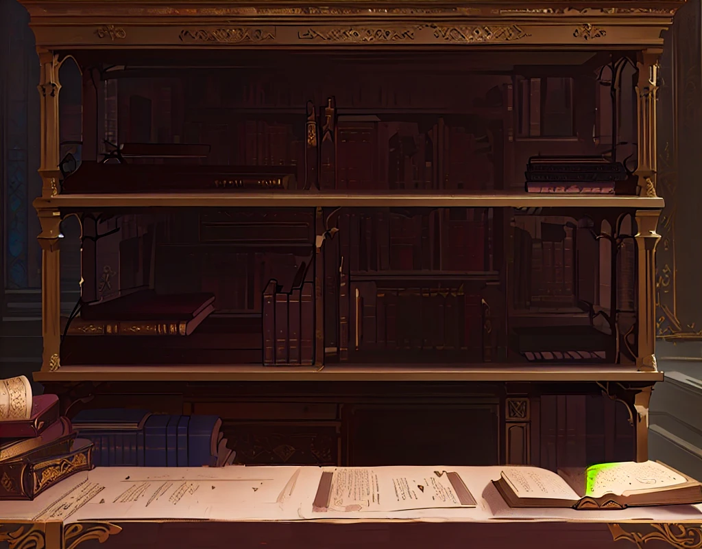 There is a bookshelf chair,dark library, gloomy library, Gothic Epic Library concept, dusty library, Library Background, Gothic Epic Library, ancient library, Beautiful library, Castle Library, alchemist Library Background, room of a dark mansion, Ruina Library concept art, Realistic dark concept art, gothic library,