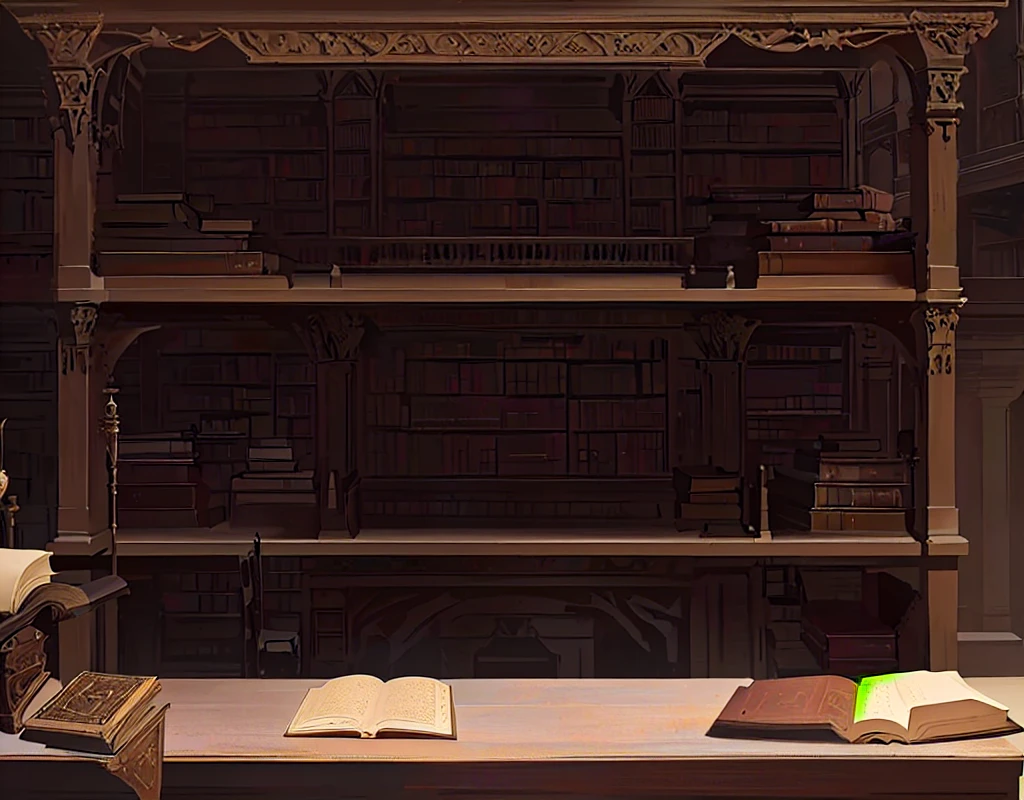 There is a bookshelf chair,dark library, gloomy library, Gothic Epic Library concept, dusty library, Library Background, Gothic Epic Library, ancient library, Beautiful library, Castle Library, alchemist Library Background, room of a dark mansion, Ruina Library concept art, Realistic dark concept art, gothic library, 