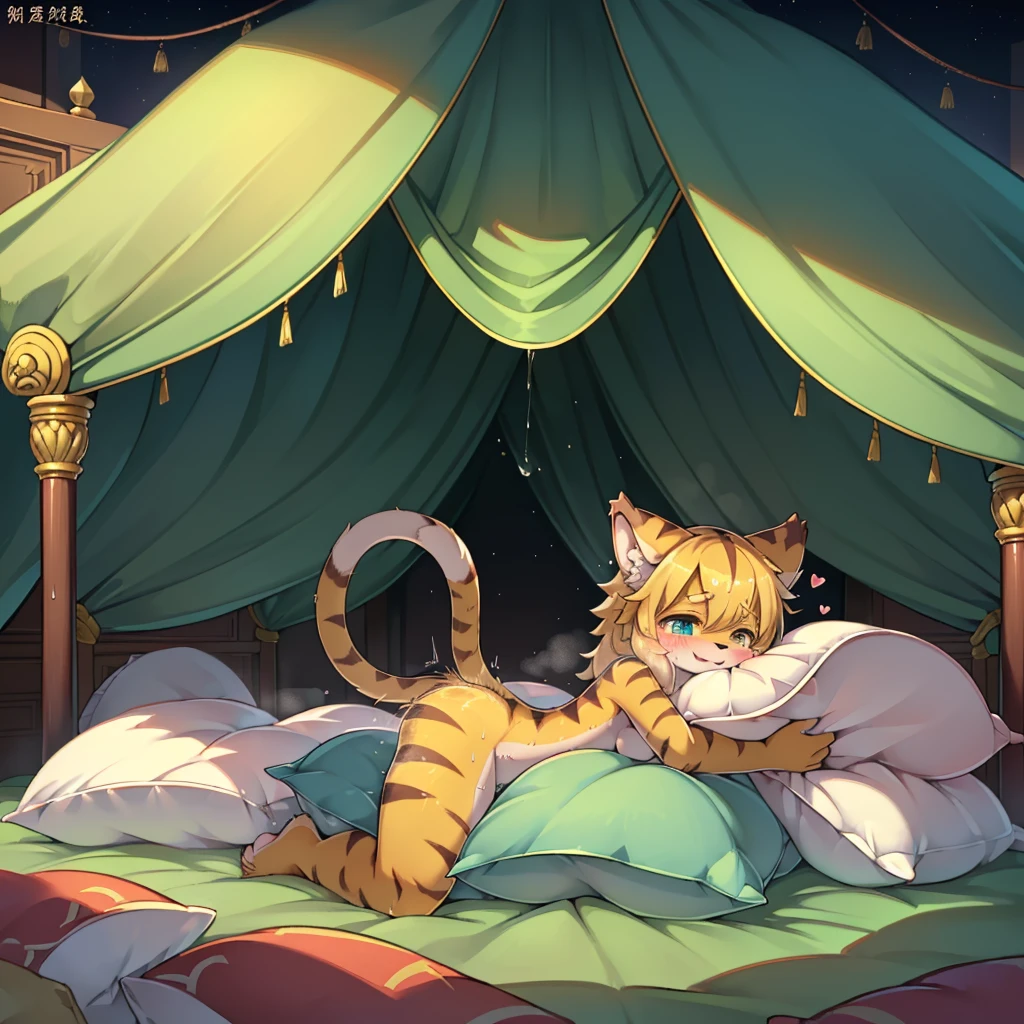 (masterpiece,best quality),my own, The Beast, , (适合任何Pillow背景的光影)), 穿着pajamas可爱女孩在Pillow上摆姿势 ,pajamas,Nature,, (blush),a smile,Pillow头,(很多Pillow),Soft cushion,,Soft pillow quotation,(Pillow损坏),很多Pillow,(Crotch rubbing),((Pillow驼峰)),(Pillow),(A tail),,(充满细节的Pillow),(Love around the protagonist),Steam,(Pillow头),(),(豪华Pillow),(Pillow),(palace),(Palace bedroom),(Pillow),柔软的Pillow,,(Classical European style bedroom ),(excited,shy person,Lack of expressiveness,),,pillow humping,my,tiger tail,tiger ears,Tiger pattern,,Sweat,,Sweaty,(Body swing,身体Shaking lines,Shaking lines),best quality, masterpiece, ((Maximum resolution)), artwork, ,,,(Interior of the palace),(In the bedroom at night),(Deluxe Rococo Canopy King Bed),On a big and spacious bed,(the 女孩 is lying on the bed),Before bedtime,,,Luxurious curtains with ornate ruffles and ribbons surround the bed,((((There are many pillows piled on the bed)))),Detail of Quilt,Detailed bed sheets,Ruffled Bed Skirt,Deep Bed,Background with depth,((详细的Pillow)), ((((大量的Pillow)))),peeing,squatting,water,Urine,Shaking lines,wetting pillows,Flowing liquid,Violent body shaking,剧烈Shaking lines,详细的软Pillow,,((女孩正躺在许多柔软的Pillow上,周围有许多Pillow)),Splashed liquid,Pillow和床上有水迹,Lots of urine,Lots of liquids,Urine everywhere,大量Sweaty