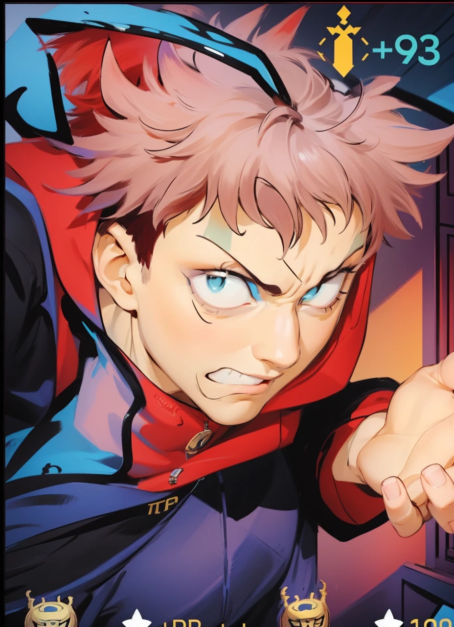 masterpiece, ultra-detailed, 1boy, male focus, upper body shot, Gaara wearing Streetwear Hoodie, red hair, look at viewer, happy face, Hands in pockets, vibrant colors, cityscape background, dinamic lighting, highly detailed face, stylish, urban style, cool attitude, bokeh, blurry background,