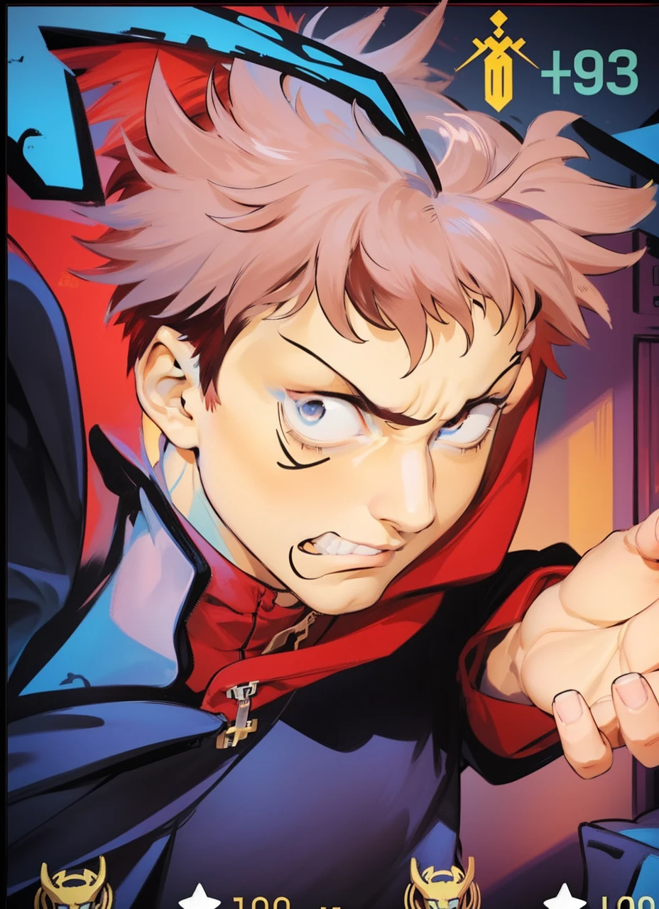 masterpiece, ultra-detailed, 1boy, male focus, upper body shot, Gaara wearing Streetwear Hoodie, red hair, look at viewer, happy face, Hands in pockets, vibrant colors, cityscape background, dinamic lighting, highly detailed face, stylish, urban style, cool attitude, bokeh, blurry background,
