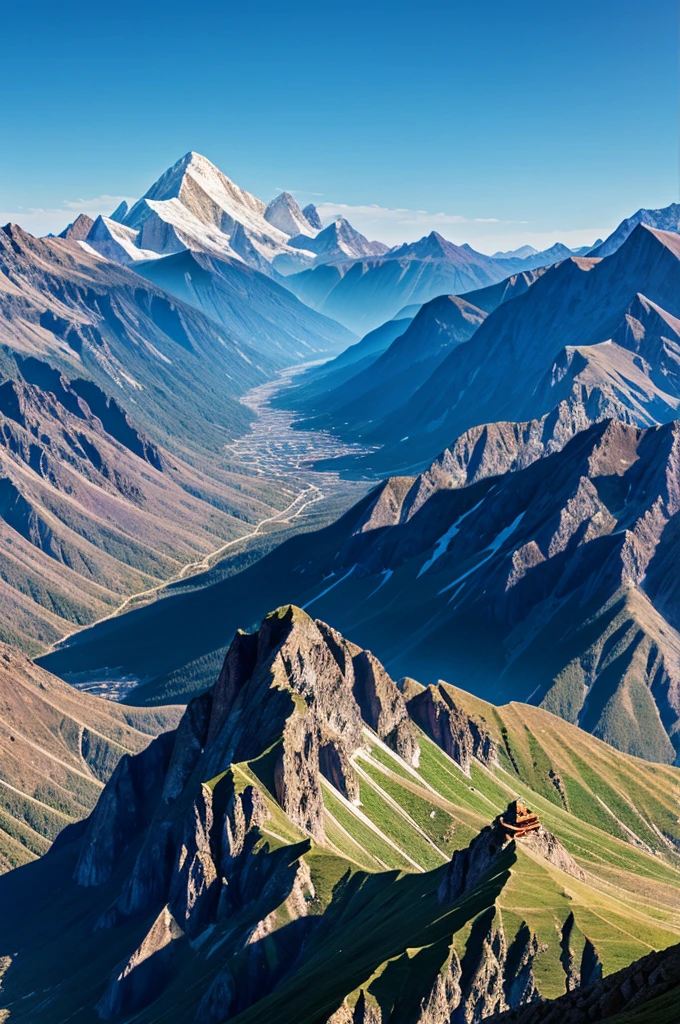 Make a pixel art mountains 