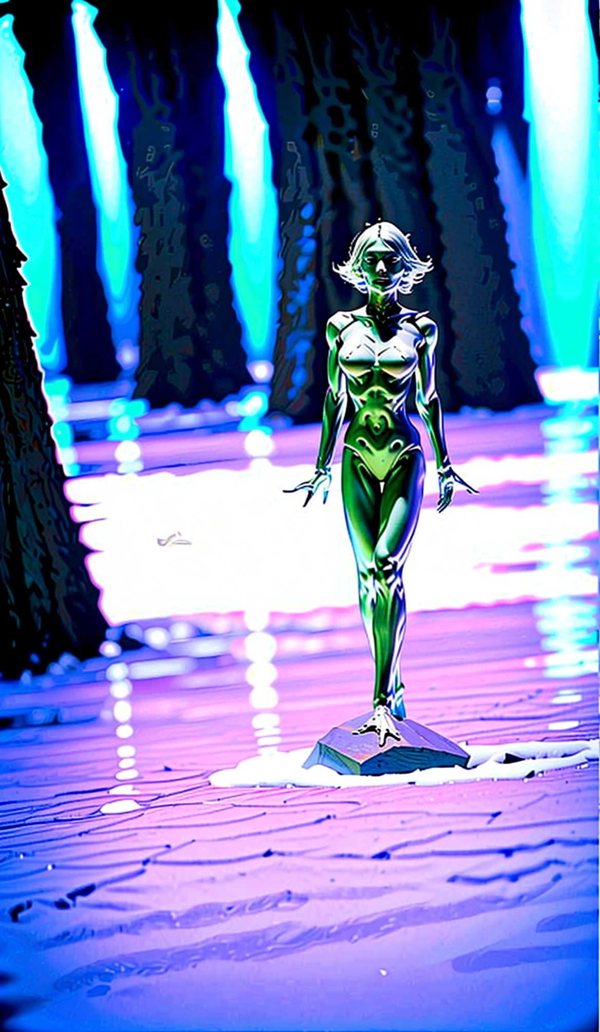 stone spirit, Horror theme,monster girl,fantastic, D&D, 1non-biological, full Body, grey skin, arms made of stone, legs made of stone, stone protruding from all parts of the Body, stone form a stubby Body, no fingers,rote Edelsteinaugen, ((stone Body:1.3)),stone elemental humanoid creature, realistic fantasy:1.3, (Body, stone:1.2),((Nice)), (very precise detailed), ((((Grusel)))), (stone doll), Melting head,Holy Terror, (crazy pose:1.5),((crazy,evil sight, evil smile)),(centered,Adjust to dimensions,Rule of thirds), ((snowy pine forest at night, dark forest, swamp, cloudy water, no longer sick, spooky aura, eerie atmosphere)),with dark storm clouds,winter,landscape:1.25,complicated landscape,((snow forest background)), (Shiny winter decoration),highres,keen focus,(ultra detailed,extremely detail),(photorealestices Kunstwerk:1.37),(extremely detail CG unity 8k wallpaper),(((bright colours,lively topic))),(complicated),(​masterpiece),(best quality),artistic photography,(Photography taken by SLDR),(complicated background),perfectly rendered face,perfect facial details,realistic face,photorealestic,((complicated detail)),(((真实感))), 