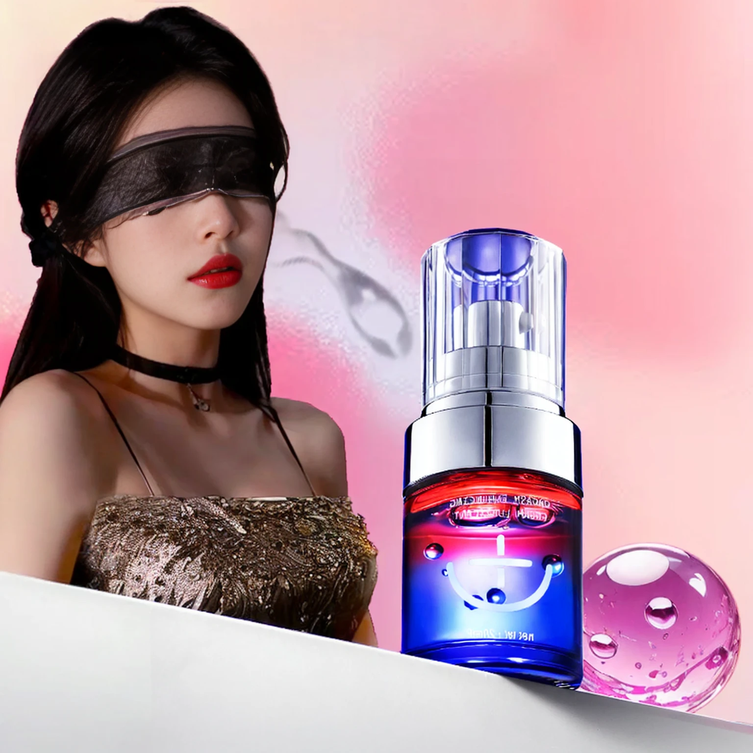 woman with 瞎的fold and perfume bottle with pink background, woman, beautiful女人, beautiful, Handsome, perfume, sha xi, Korean, intense, beautiful, nice, Gorgeous, 360 degrees, 2020 fashion, You were, It looks very nice,, Enhance your face, Amazing, Seductive and scary, Blink