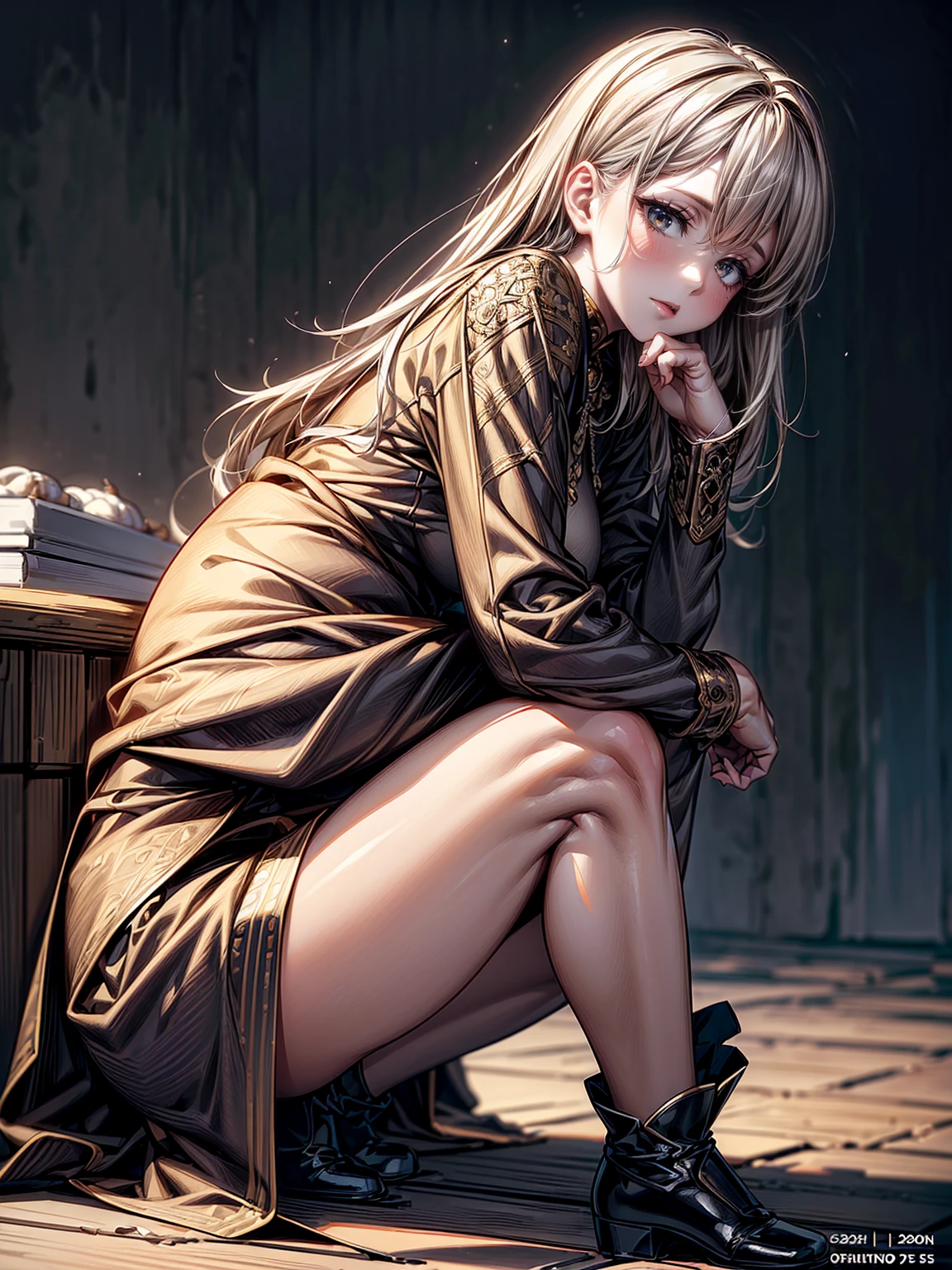 NSFW、(masterpiece, Highest quality, Super detailed:1.3), Perfect composition, 4K, (Very detailed, Super detailed), Soft lighting, Flushed face, High resolution, 8k Texture, Attention to detail, Very detailed肌の質感, Magnificent details, High Sharpness, One girl, (Fine grain:1.3), (25-year-old woman:1.3),squat、(Spread your knees wide from side to side:1.5)、(Finger the crotch)、(Love juice flows from the crotch)、Stringy love juice、Completely naked