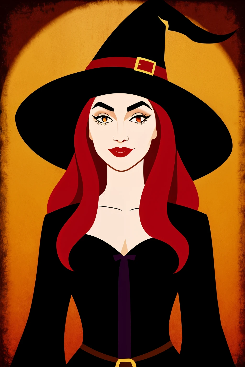 witch, animated style, evil, fea