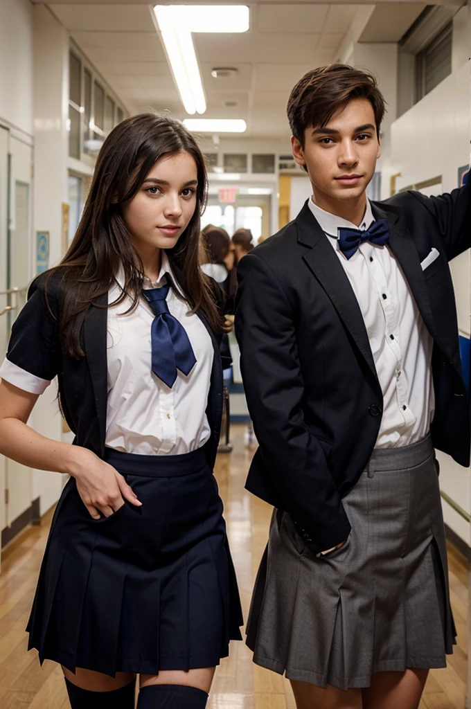 male and female school uniforms, polite and complete