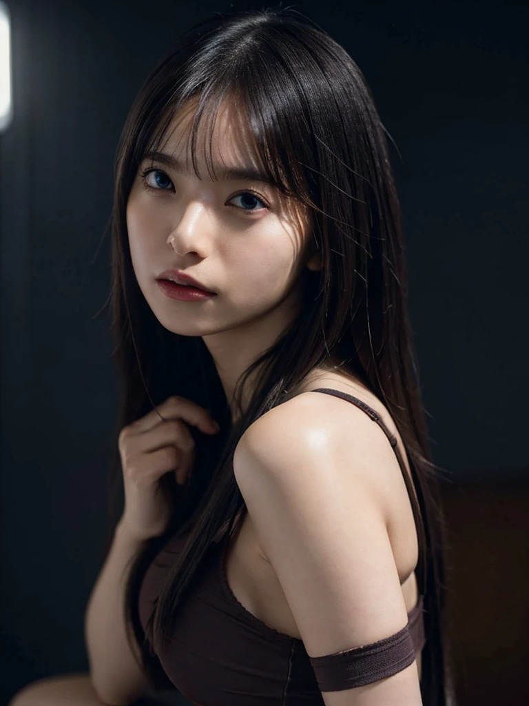 1girl, woman, masterpiece, best quality, highest quality, cinematic lighting, (volumetric lighting), extremely detailed CG unity 8k wallpaper, focused, 8k wallpaper, extremely detailed, ultra realistic, photorealistic, sharp focus, absurdres, (HDR:1.2), (high contrast), photograph, detailed and intricate, instagram, portrait, highly detailed, digital painting, artstation, concept art, smooth, sharp focus, illustration, cinematic lighting, natural big breast, (show back), (show ass), wearing bra , eyes looking at the viewer, ultra realism, hyper realistic, saito, asuka, ((show slim thigh)), bent over with hands on knees.