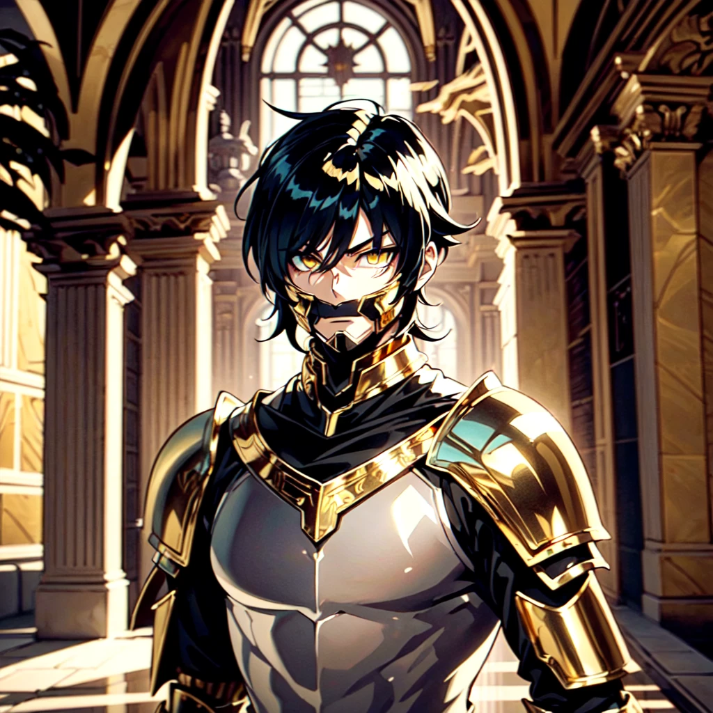 128K Ultra High Definition,
128K Ultra High Quality,
128K Ultra High Resolution,
Best Definition,
Best Quality,
Best Resolution,
Perfectly Detailed,
Perfectly Designed,
Extremely Detailed,
Extremely Designed,
Hyper Detailed,
Hyper Definition,
Hyper Quality,
Hyper Resolution,
Masterpiece,
(((Anime))),
Body Shot,
(((Boy))),
Handsome,
Muscular Body,
(((Black Mid Hair))),
(((Yellow Eyes))),
(((Gold Warlord Armor))),
(((Inside Of Medieval Royal Palace Background Scenery))),