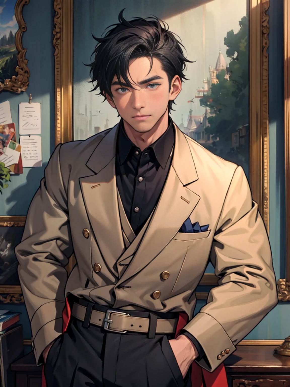 (masterpiece, Highest quality),Young man's whole body,(juvenile),The face of a 30-year-old,body tilt,Delicate large eyes,Open your eyes,Long Hair,Smooth and delicate skin,Short, square face,Surprised expression,short and round face,flat jaw,Detailed painted face,Muscular,light black hair,Complex,naked,(spine:1.2),the night,Bright colors,(Depth of written boundary:1.2),Raised to be sexy, Restrained arms,Bedroom, like々Shii, Imminent sexual activity, Black Thong, Femboy Leather Thigh High Socks, 上半身naked, Blushing, Nervous, Intimate lighting, night, A quiet street reflected in the window, Black leather spiked collar, Slave handcuffs, Slave Collar, Longing for, Lewd, Dramatic lighting, Dark Light