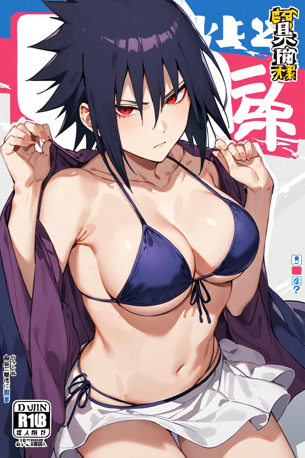 Sasuke Uchiha, e Cup sized breasts, bikini, Cover Up skirt with lateral knot