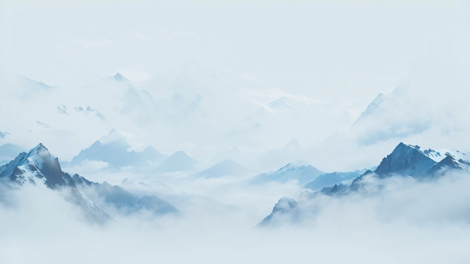 A lone bird flies over the mountains in the fog, mountains in Fog background, Mountains in the background, Mountain background, pale Blue fog, Fog background, Misty Mountains, Simple background, Clean background, mountains background, Mountains in the background, Detailed scenery —width 672, Hazy background, Blue fog, Mountains in the background, Mountain background