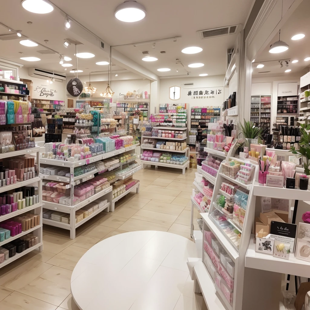 indoor、shop、cosmetics、white、upscale
