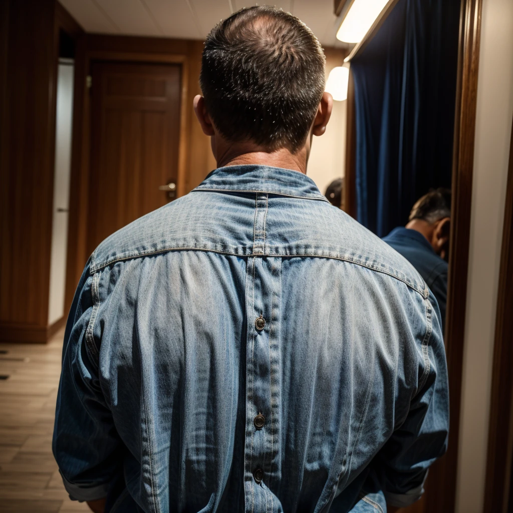 Show the photo of the back in the photo, There is a middle-aged man with his back to the camera,He wears fashionable and young clothes,Chairman's seat in the General Assembly Hall, speak confidently,There are many audience members in the audience,All are Taiwanese