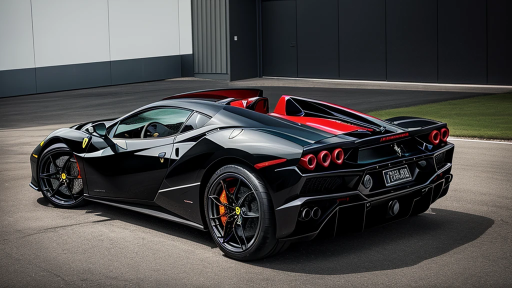 Ferrari and Lamborghini logo showing in-hand arm
