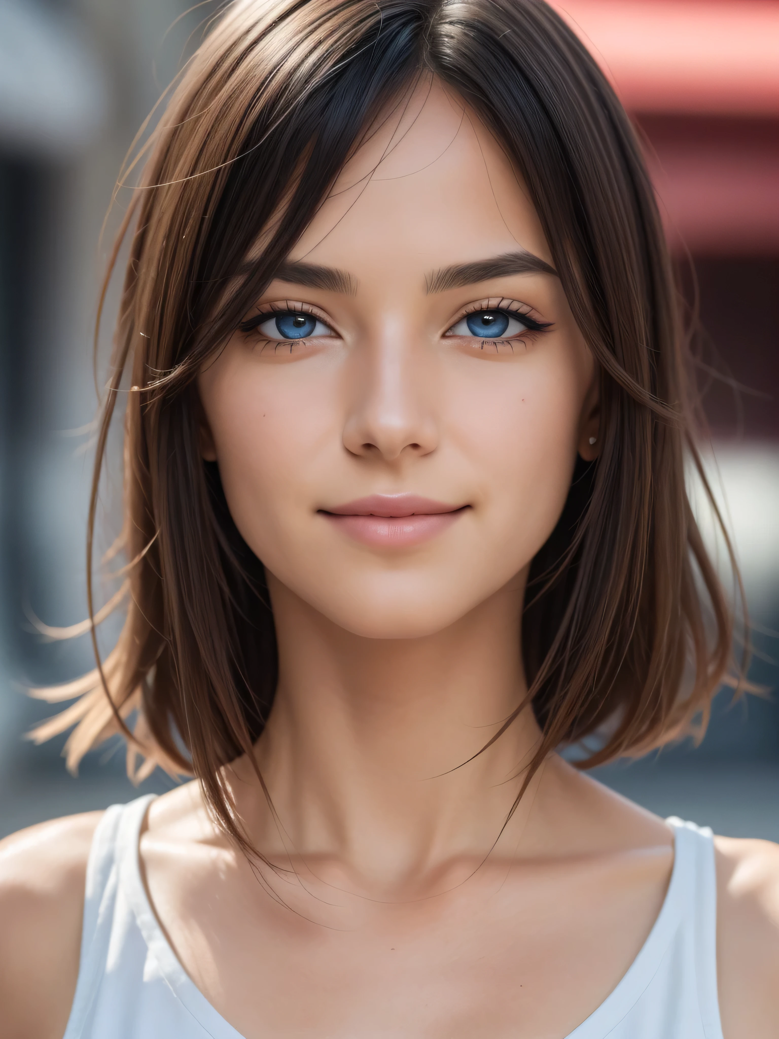 1girl, Italian girl, Extremely cute, Amazing face and eyes, (Beautiful lovely smile), (extremely detailed beautiful face), bright and shiny pink lips, keep staring at me, super beautiful, (Best Quality:1.4), (hyper quality), (Ultra-detailed), (hyper-realistic, Photorealsitic:1.37), Authentic skin texture, cextremely detailed CG unified 8k wallpaper, RAW Photos, professional photograpy, Cinematic lighting