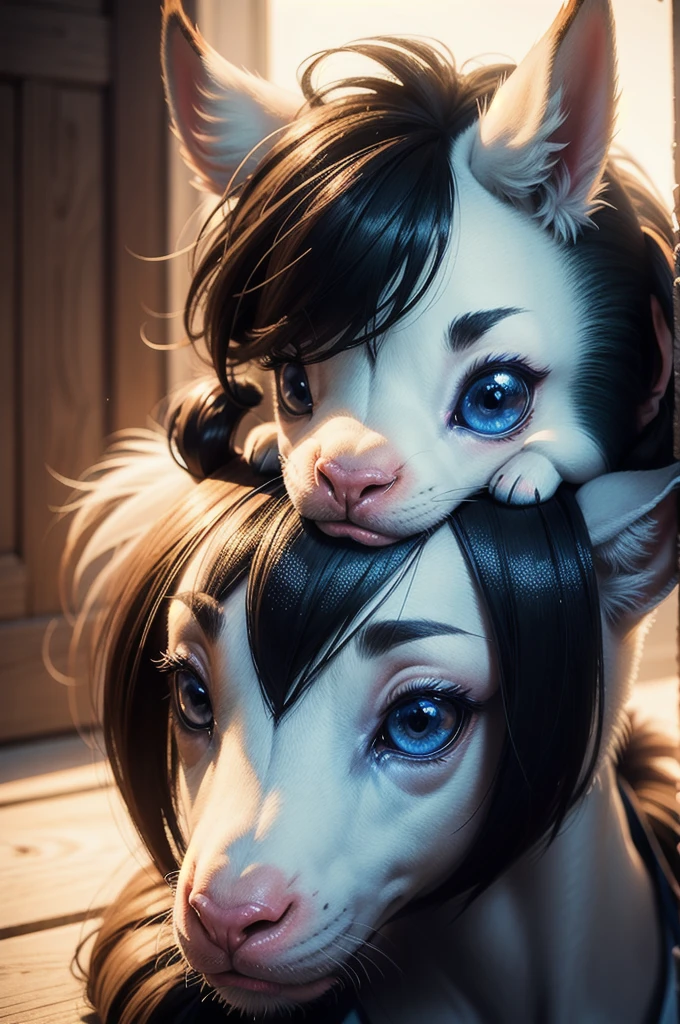 Ami by personalami, (hi reasterpiece)) , ((best quality)), Draft Sketch (nsfw)))), uploaded the e621, beautiful and detailed, beautiful and detailed eyes , woman (((female))) ((anthro)) domestic cat, brown fur, Ross Tran, by personalami, lighting cinematic, seductor, thighighs, curvy body, personalami ai_generated barely barely visible, green_eyes, black long hair, hairbow, braid, fluffy_tail, tiger print, 1 boy with huge penis, girl licks penis. first person view. Smiling. Happy