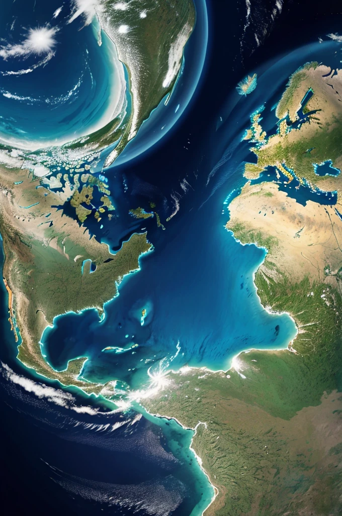 Animation of ancient Earth, showing oceans and early life