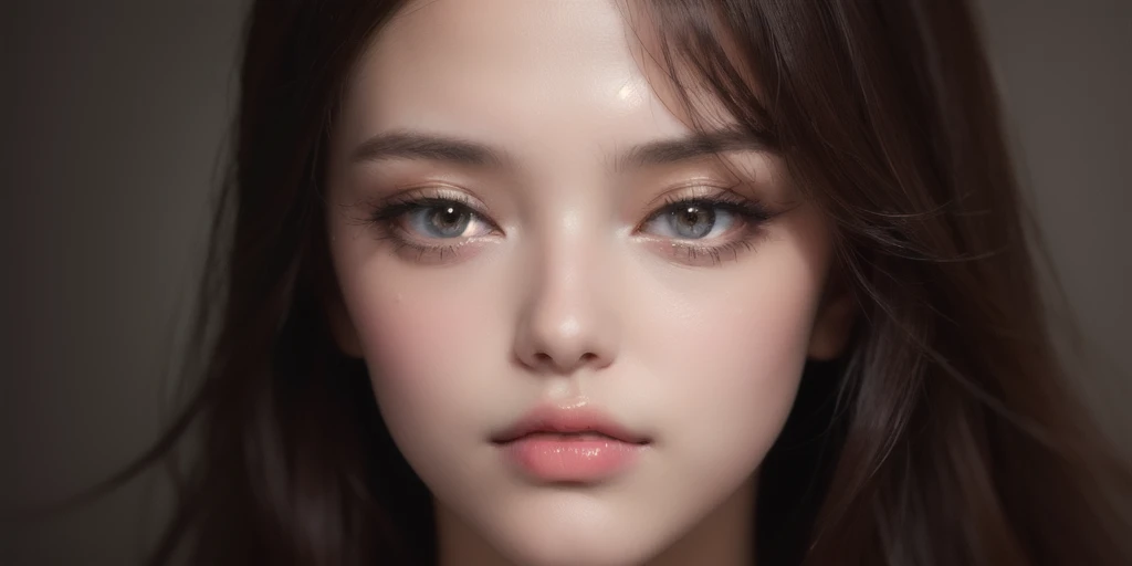 there is a digital painting of a woman with a sad look, kawaii realist portrait, :9 detailed face: 8, shiny skin, detailed face ), realist. Realistic face