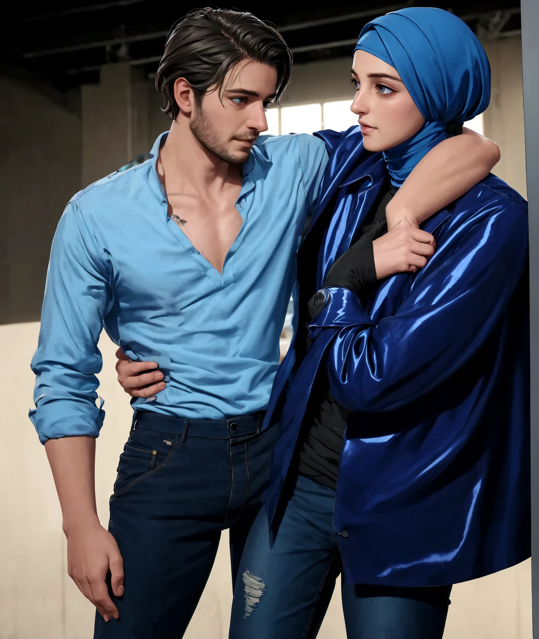 Acotton undershirt on a man's shaped torso