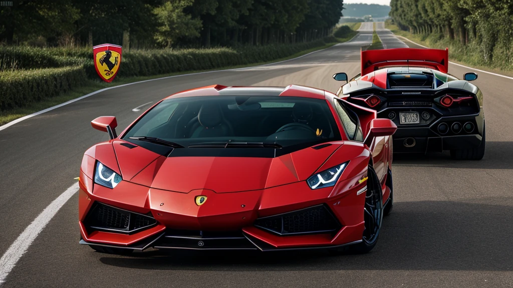 Lamborghini or Ferrari logo showing in-hand hand arm