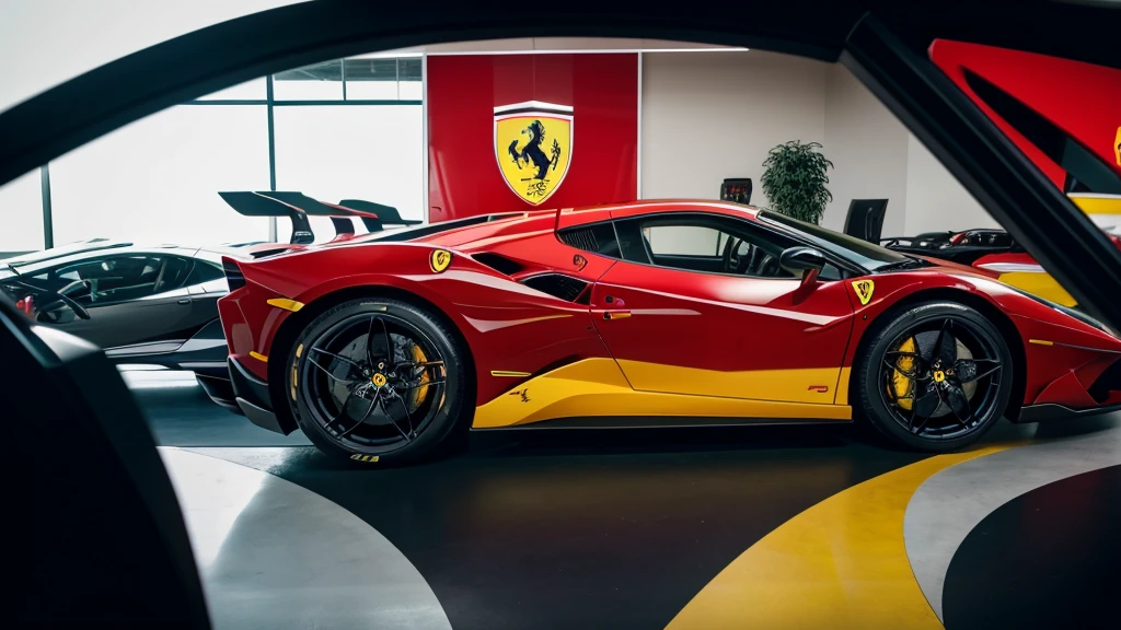 Ferrari and Lamborghini logo showing in-hand