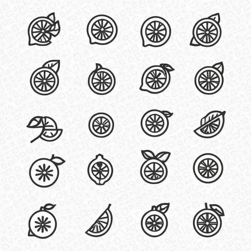 lemon line icons, lemon outlines and solid vectors