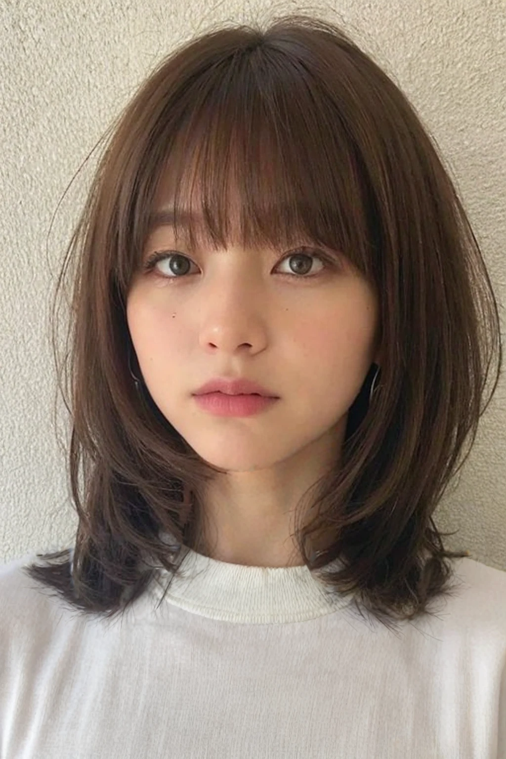 Best Quality, 8k, Masterpiece, (Portrait: 1.3), (photo realistic:1.4), (hyper realistic:1.4), Sharp Focus, looking at viewer, (smoother lighting:1.1), (increase cinematic lighting quality:0.9), realistic lighting, backlighting, light on face, ray trace, (brightening light:1.2), (Increase quality:1.4), sharp detail, (best quality real texture skin:1.4), finely detailed eyes, black_eyes, finely detailed face, 25 year old Korean woman, (crop_top:1.4), (Create an image maintaining the original base model hairstyle:1.5)