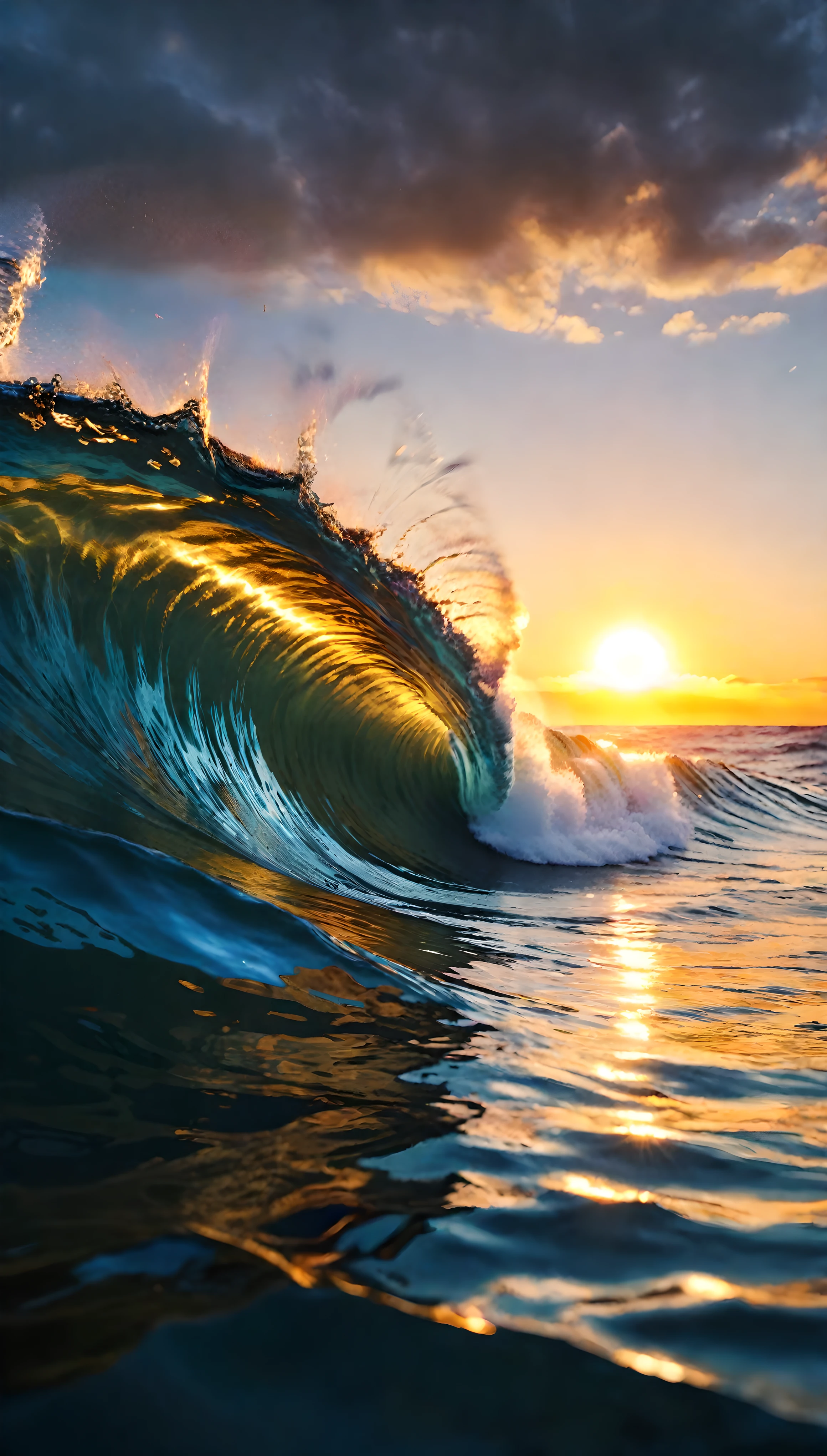 ((Masterpiece in maximum 16K resolution):1.6),((soft_color_photograpy:)1.5), ((Ultra-Detailed):1.4),((Movie-like still images and dynamic angles):1.3). | ((a beautiful sunrise above the ocean, breathtaking reflection on the water):1.2), ((majestic dawn, cinematic lighting, dramatic sky, serene ocean, vibrant colors, golden sunlight):1.2), (fish eye lens), (focus on the sunrise), (atmospheric haze), (nature photography style), (visual experience),(Realism), (Realistic),award-winning graphics, dark shot, film grain, extremely detailed, Digital Art, rtx, Unreal Engine, scene concept anti glare effect, All captured with sharp focus. | Rendered in ultra-high definition with UHD and retina quality, this masterpiece ensures anatomical correctness and textured skin with super detail. With a focus on high quality and accuracy, this award-winning portrayal captures every nuance in stunning 16k resolution, immersing viewers in its lifelike depiction. | ((perfect_composition, perfect_design, perfect_layout, perfect_detail, ultra_detailed)), ((enhance_all, fix_everything)), More Detail, Enhance.
