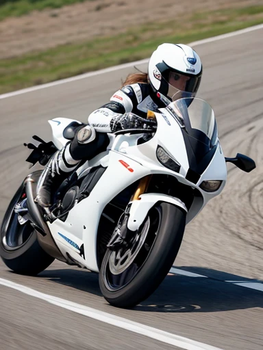 2girls,white racer replica motorcycles speeding down the highway:1.7, (motion blur:1.2),