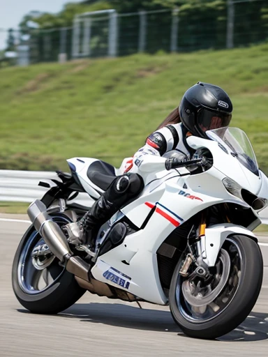 2girls,white racer replica motorcycles speeding down the highway:1.7, (motion blur:1.2),