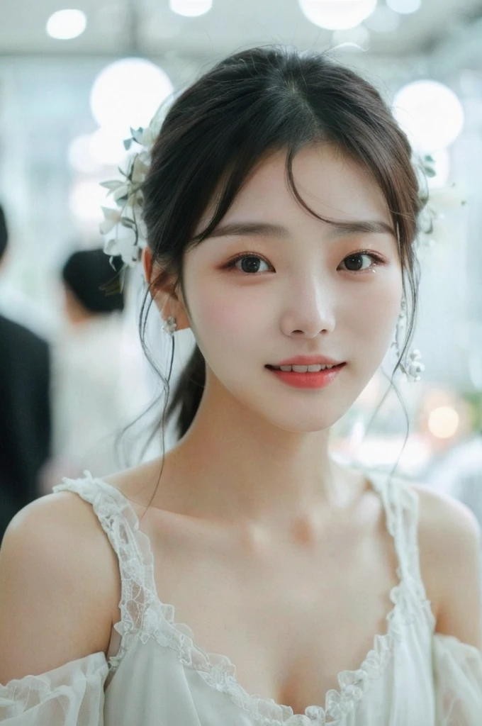 There is a woman taking a photo wearing a dress., A lovely and delicate face, Girl cute beautiful face, Beautiful and delicate face, Jaeyoung Nam, Shin Jinyoung, With a cute - lovely - face, Ulzzang, Beautiful Korean Women, Beautiful young Korean woman, Young and pretty Asian face, Young and adorable Korean face, Korean Girls, One adorable Korean face