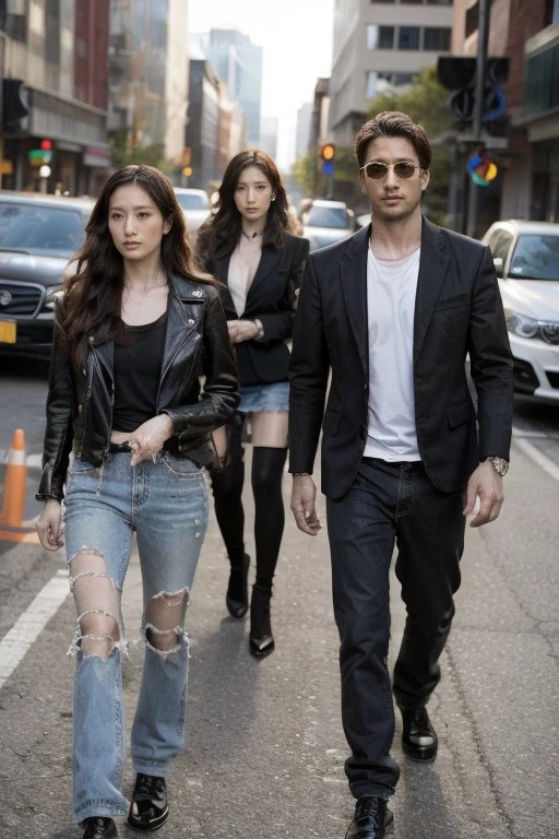 Stylish and modern, Two people, A man and a woman, rebellious