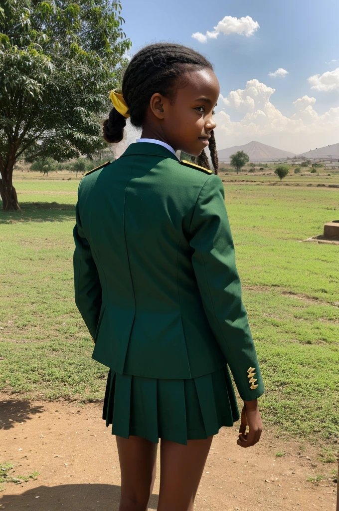 my girl back to school by green uniform her country is ethiopia