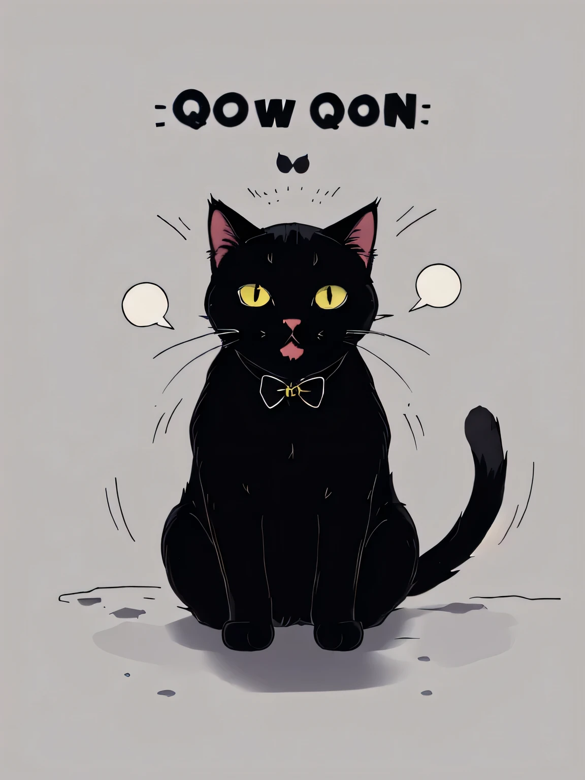 1cat, cute black cat, black cat, adorable, furry, expressions, a cat calling, use cell phone, cat use smart phone, stand, cat wearing in suit, suit, cat work, exaggerated movements, happy, sad, surprised, shocked, cute, adorable, q version, clean background,
