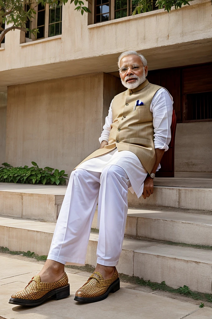 Narendra modi wearing shoes 